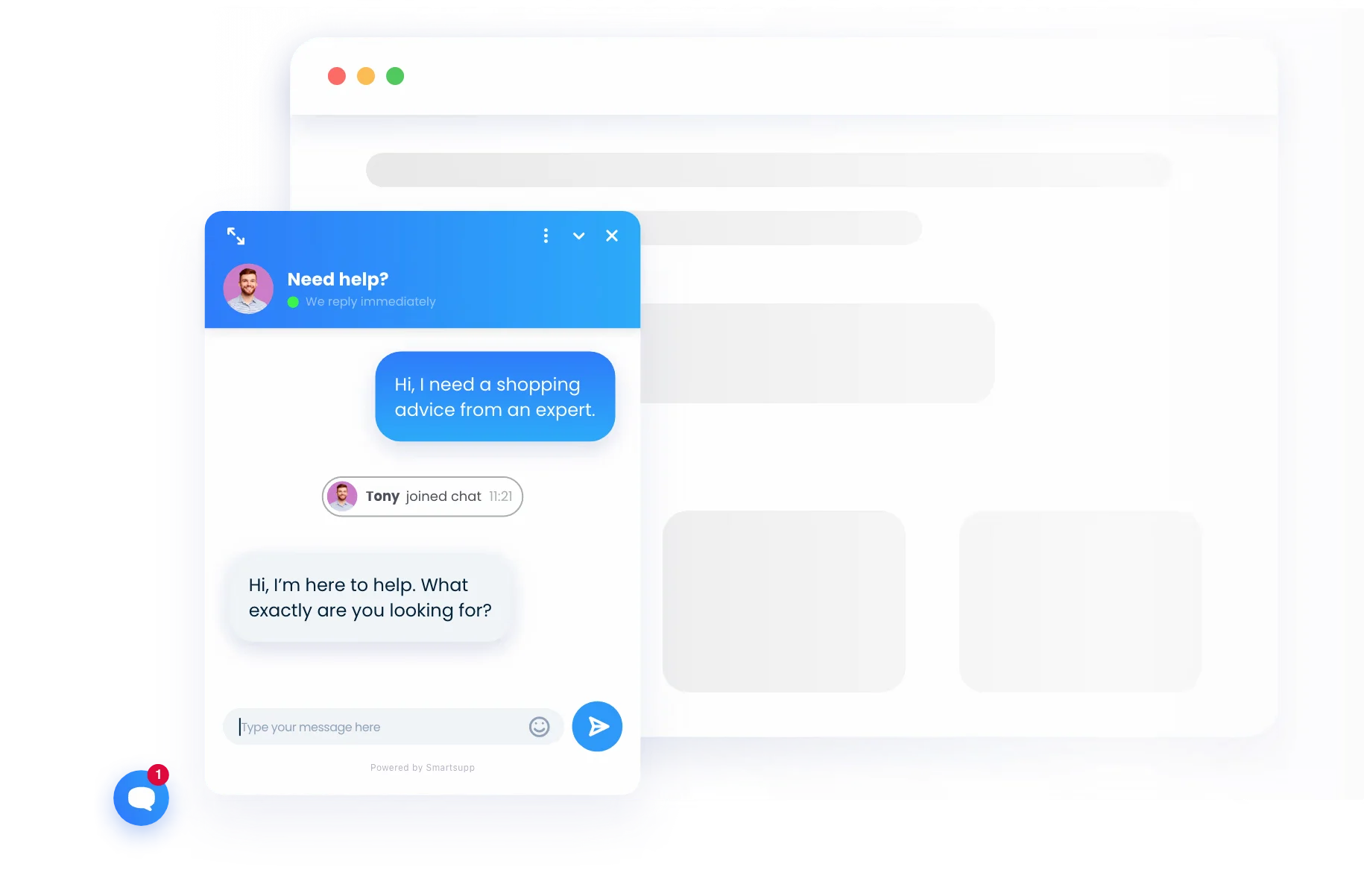 Smartsupp live chat aplikace.