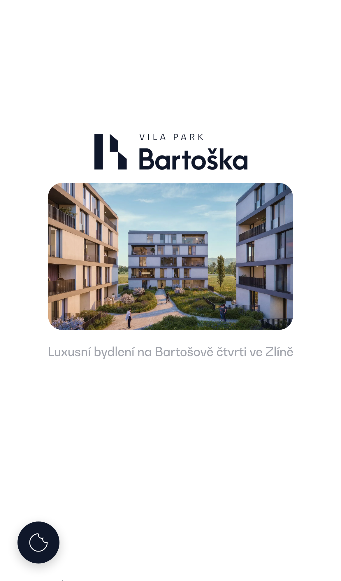 Domovská stránka webu VILA PARK Bartoška v mobilním zobrazení