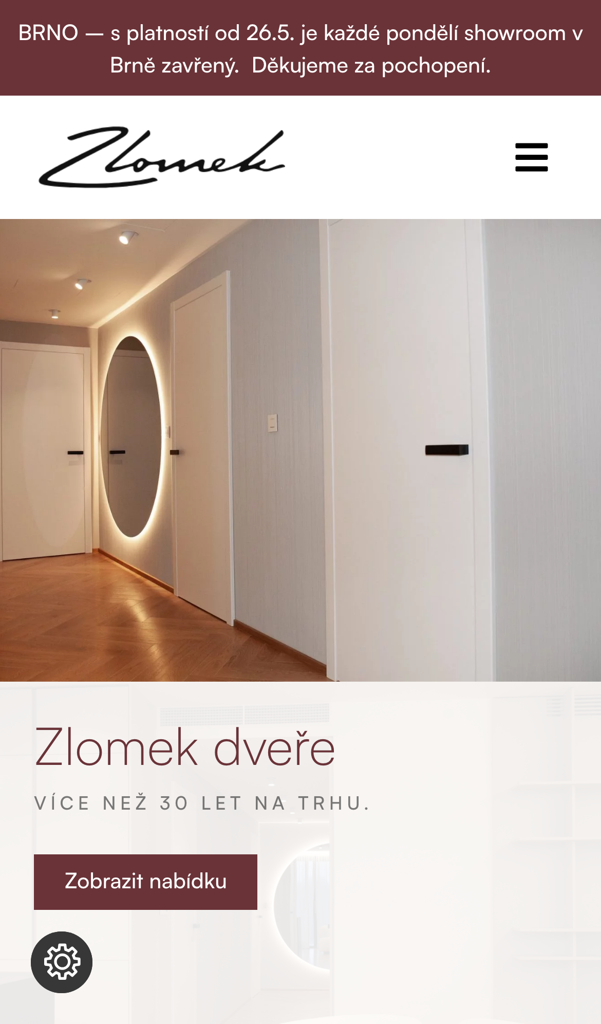 Domovská stránka webu Zlomek v mobilním zobrazení
